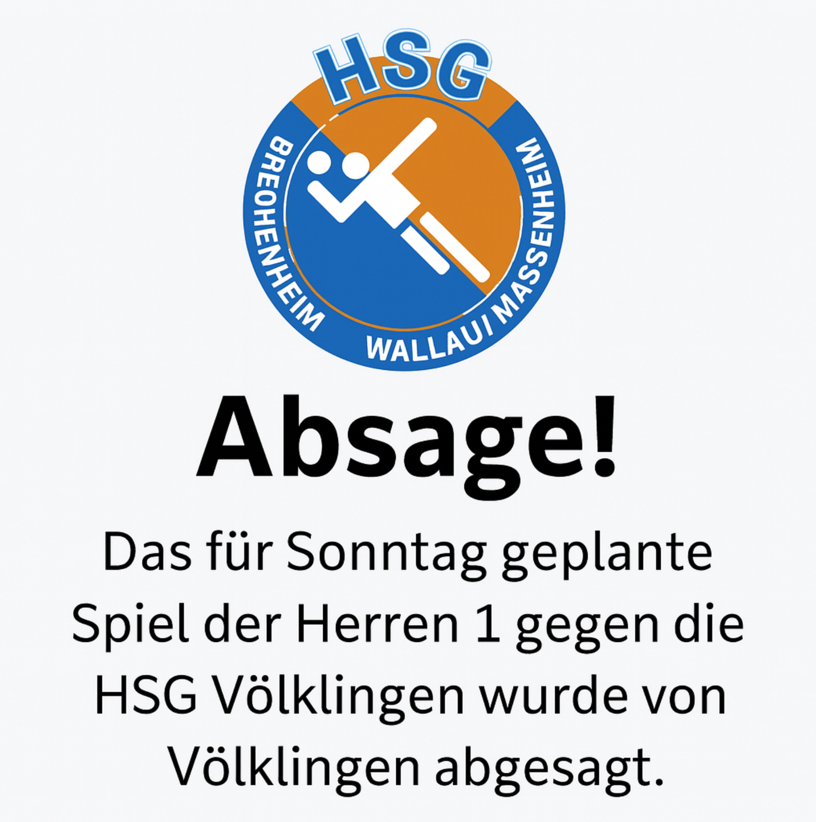 Du betrachtest gerade Absage des Vorbereitungsspiels gegen die HSG Völklingen