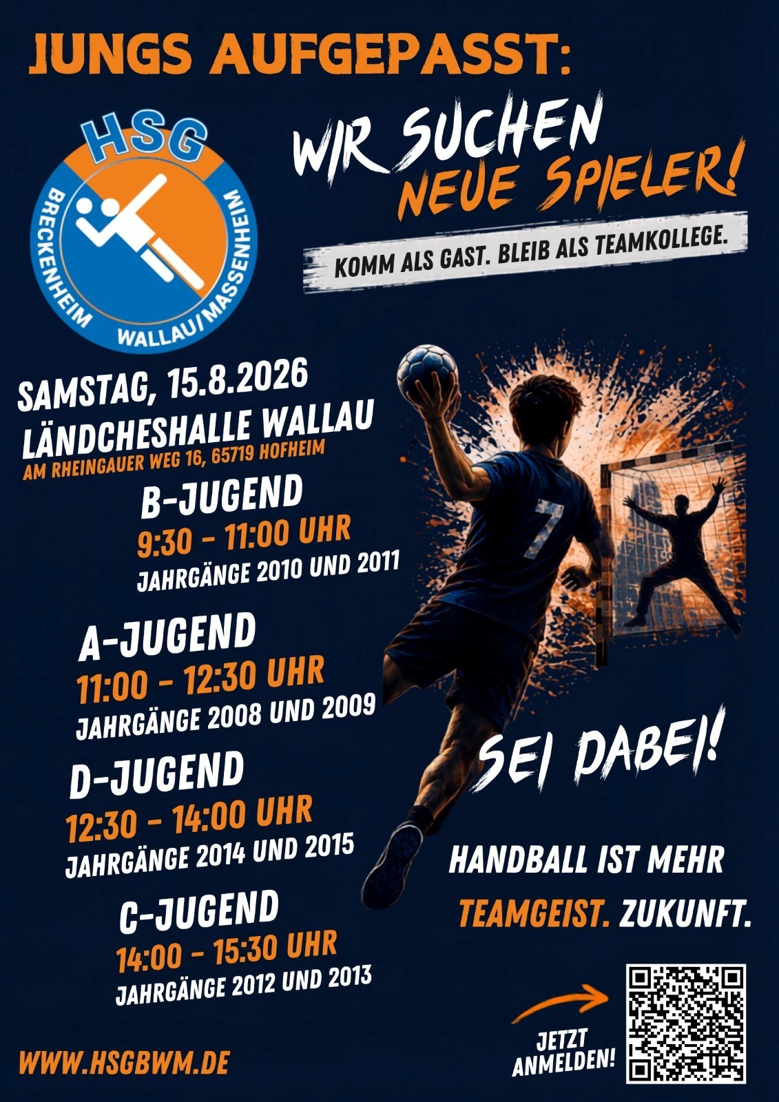Du betrachtest gerade Bock auf Handball? Offene Trainings für unsere männlichen Jugendteams am 15.8.!